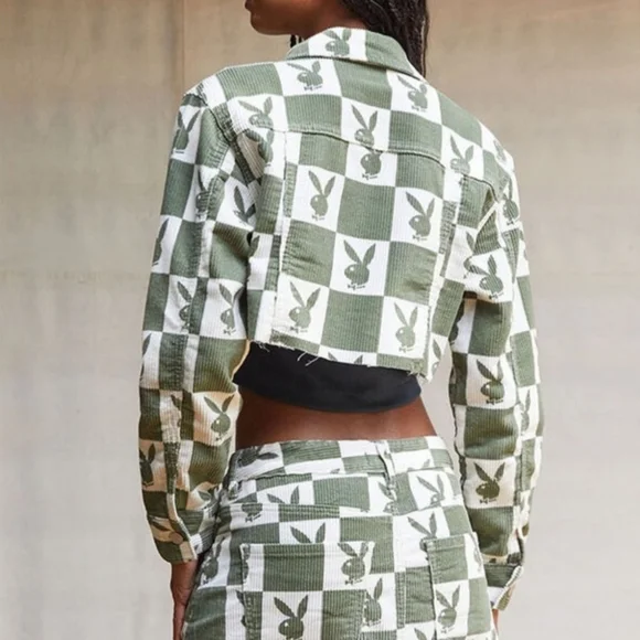 Playboy Edge Cropped‎ Corduroy Trucker Jacket